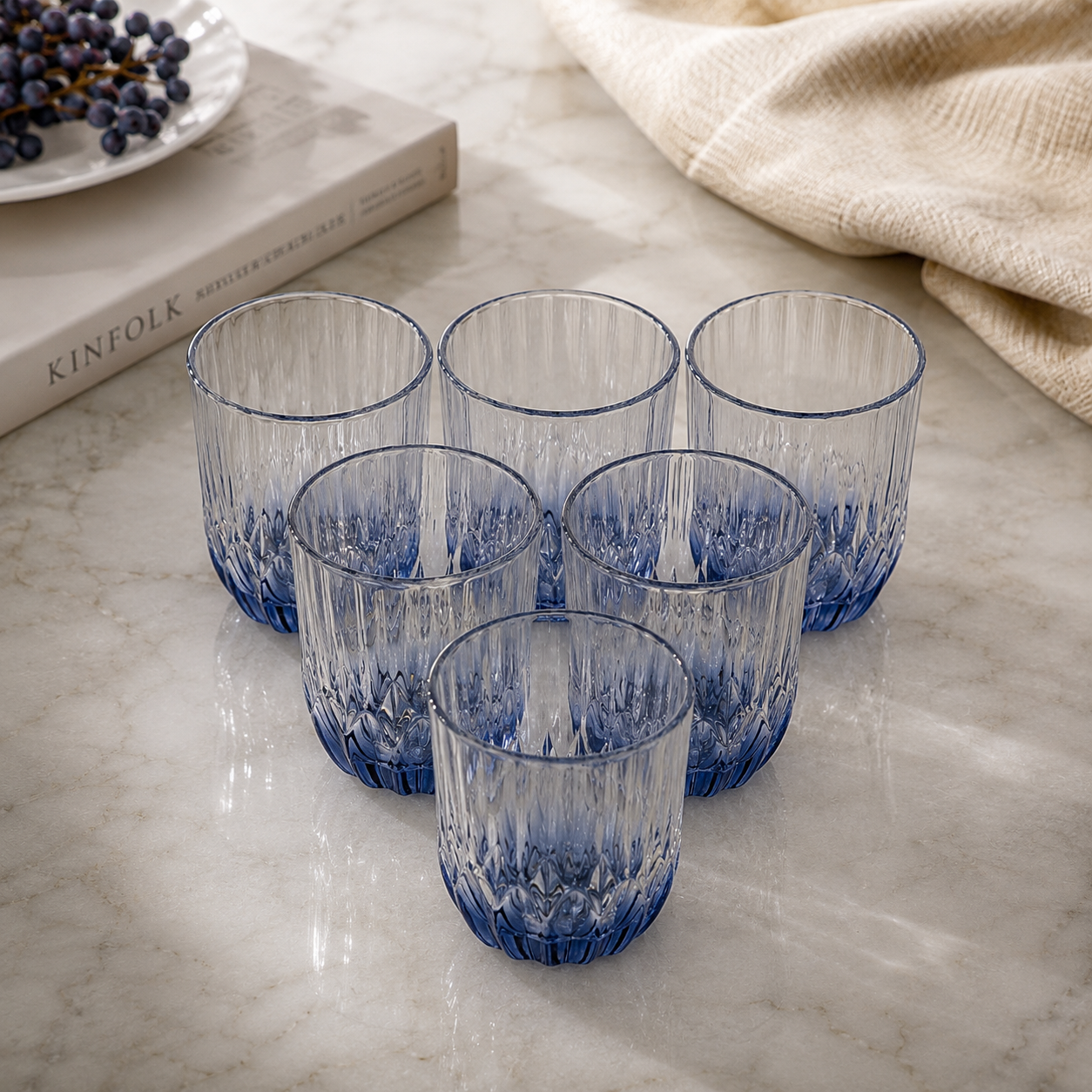 Modern Luxe Textured Glass Set of 6
