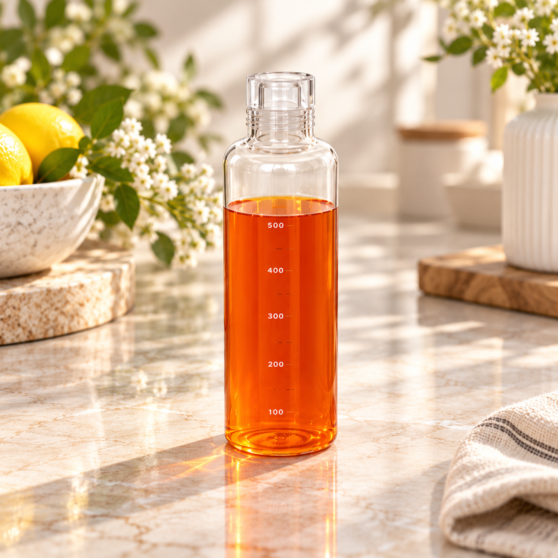 Modern Glass Hydration Tracker Bottle with Pastel Lid