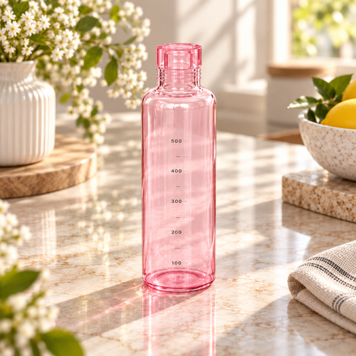 Modern Glass Hydration Tracker Bottle with Pastel Lid