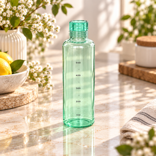 Modern Glass Hydration Tracker Bottle with Pastel Lid