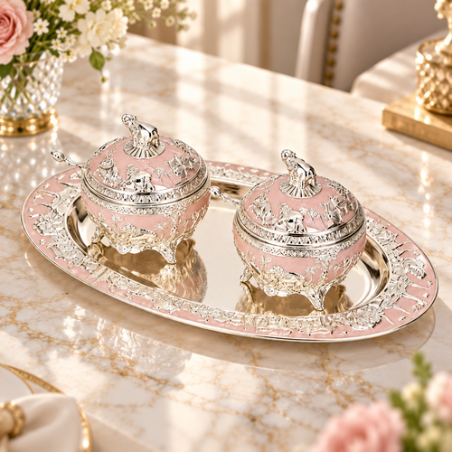 Imperial Elephant Bowl Set with Matching Tray