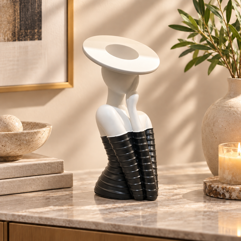 Modern Black and White Female Vase