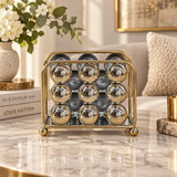 Modern Gold & Silver Metallic Rectangular Napkin Holder