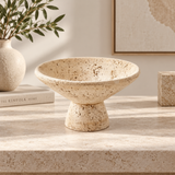 Elegant Travertine Textured Display Bowl