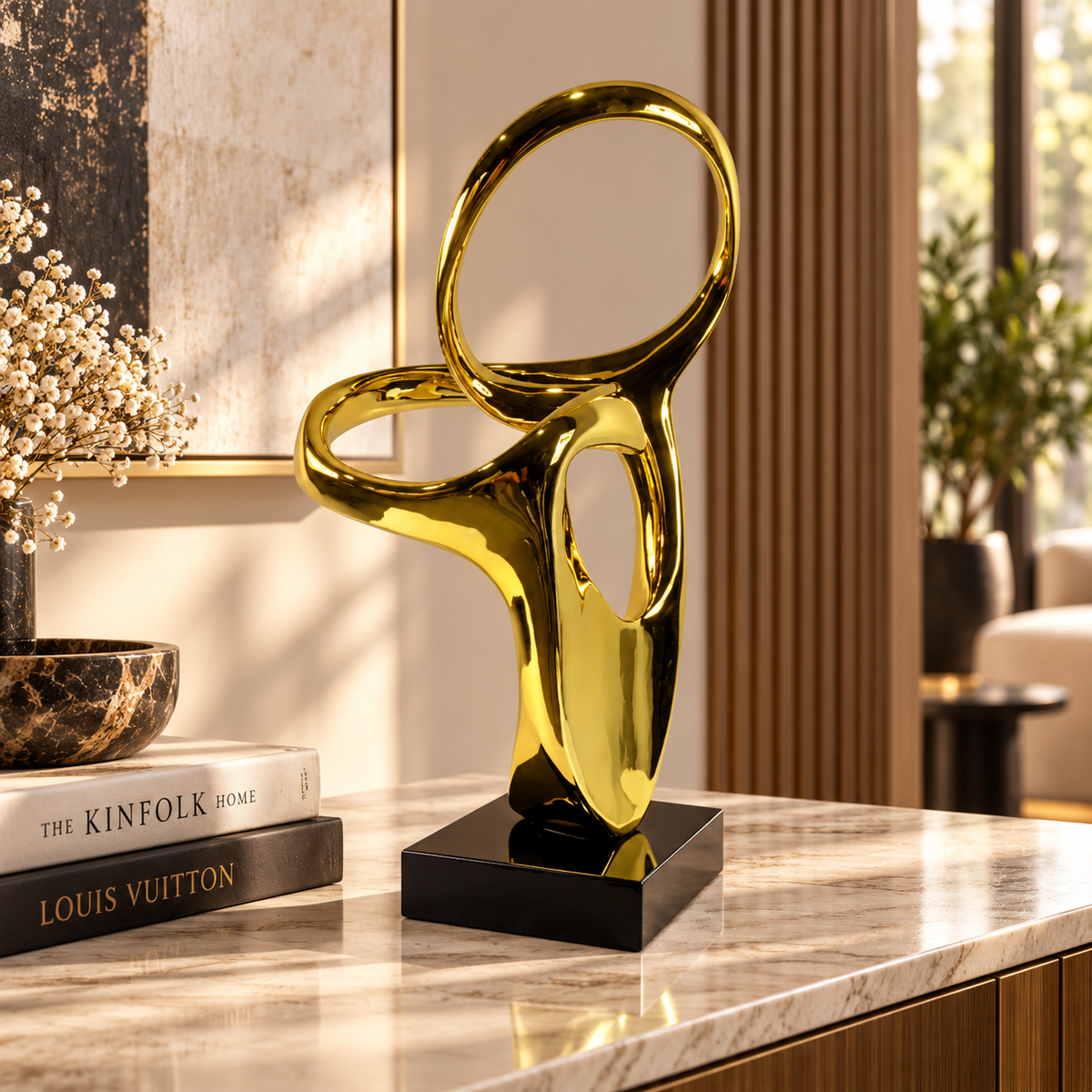 Luxury Gold Abstract Art Sculpture