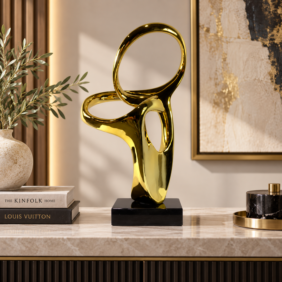 Luxury Gold Abstract Art Sculpture