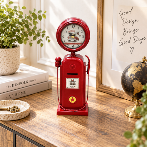 Retro Vintage Gas Pump Table Clock