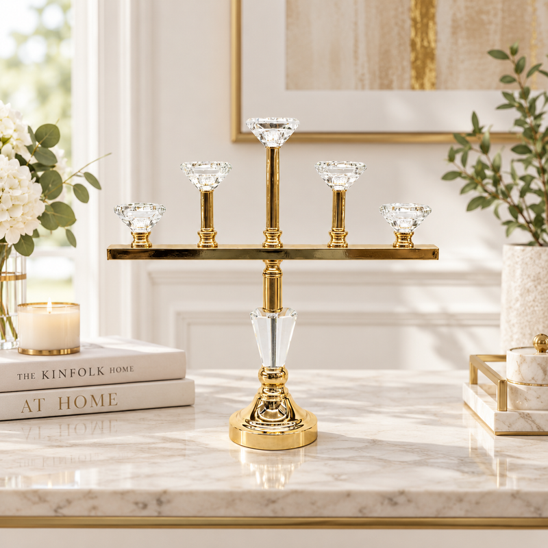 Modern Architectural 5 Cup Lotus Candle Holder