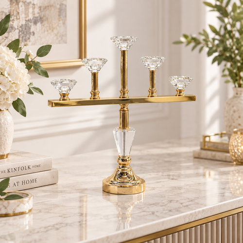 Modern Architectural 5 Cup Lotus Candle Holder