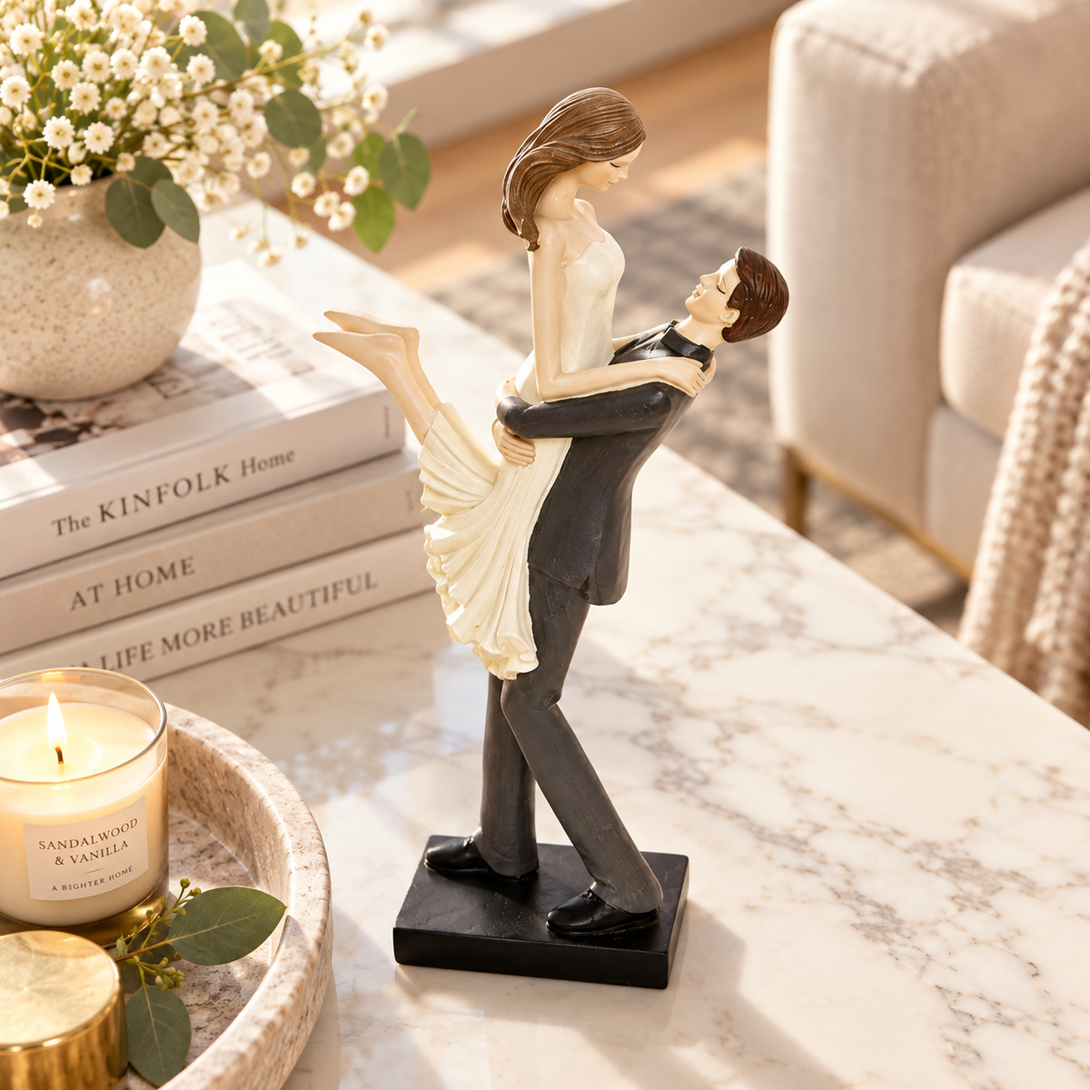 Elegant Wedding & Anniversary Couple Sculpture