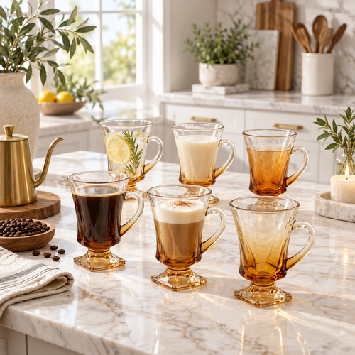 Amber Gradient Swirl Cocktail Glass Set of 6