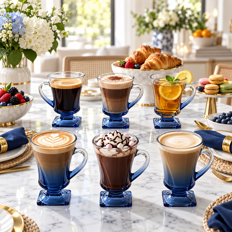 Midnight Blue Gradient Cocktail Glass Set of 6