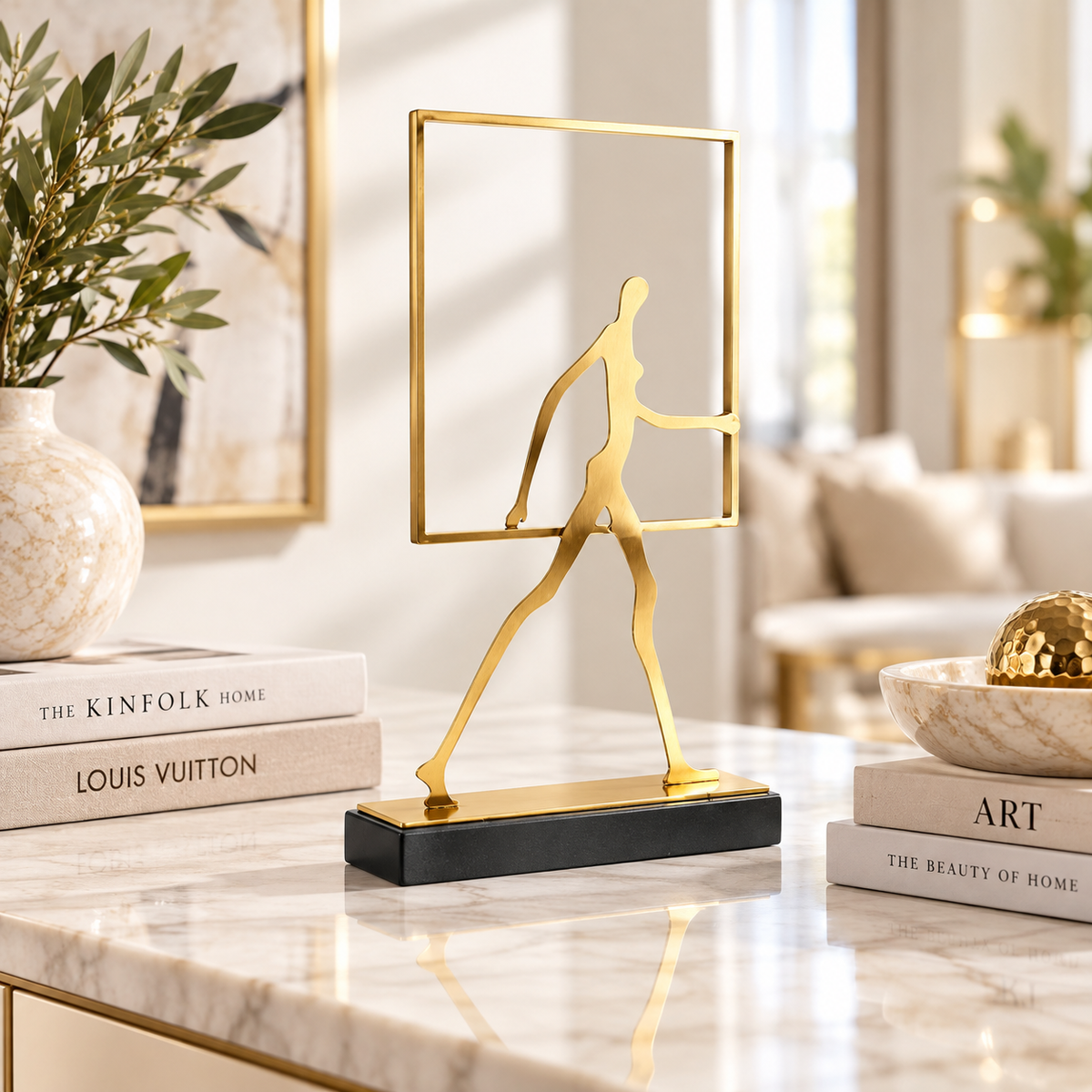 Frame of Life Abstract Walking Figure Sculpture