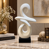 Abstract White Helical Ribbon Showpiece