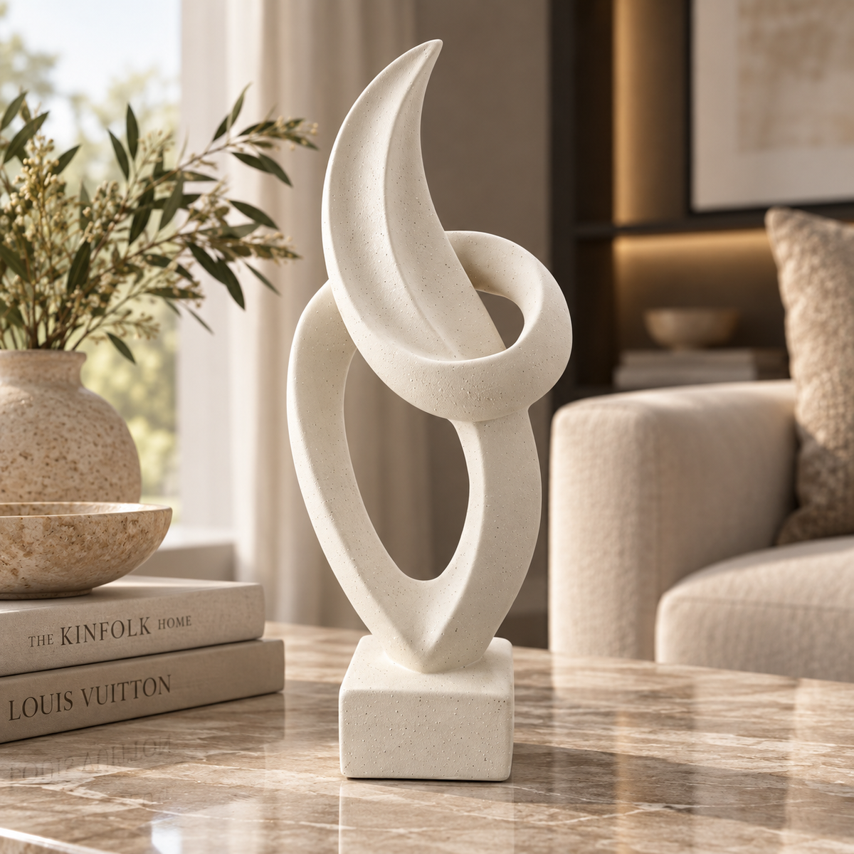 Modernist Vertical Twist Abstract Sculpture