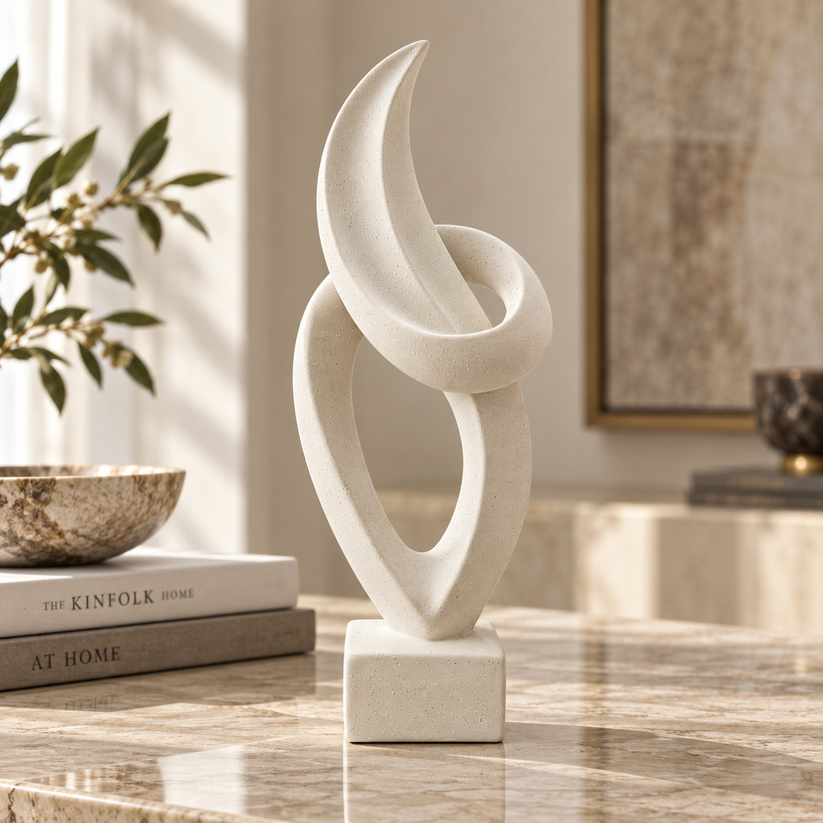 Modernist Vertical Twist Abstract Sculpture