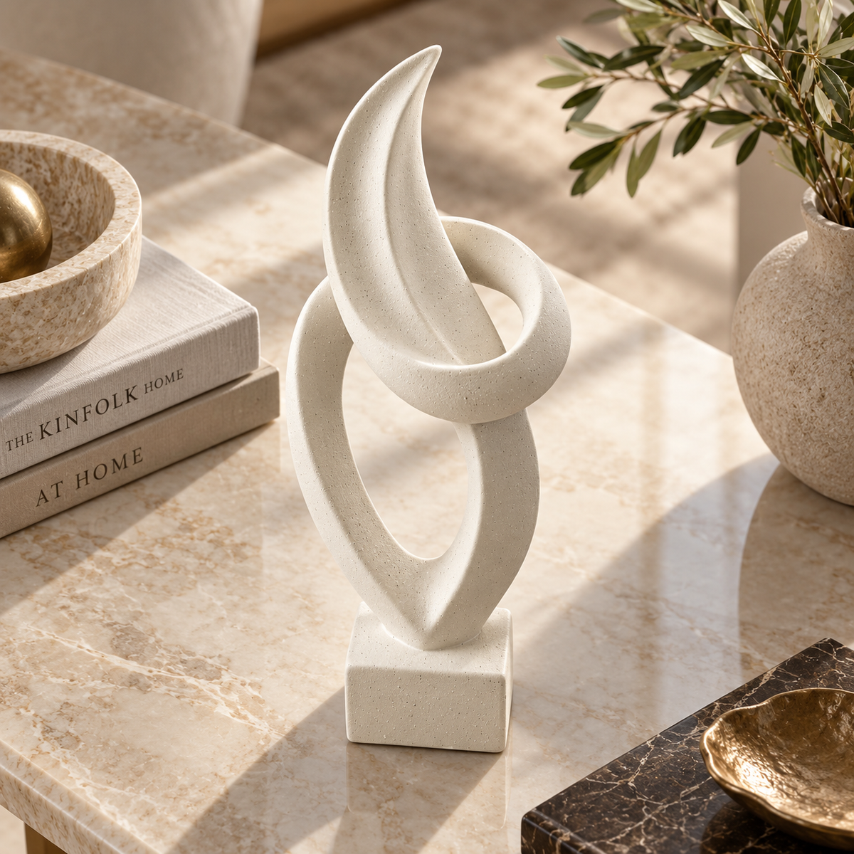 Modernist Vertical Twist Abstract Sculpture