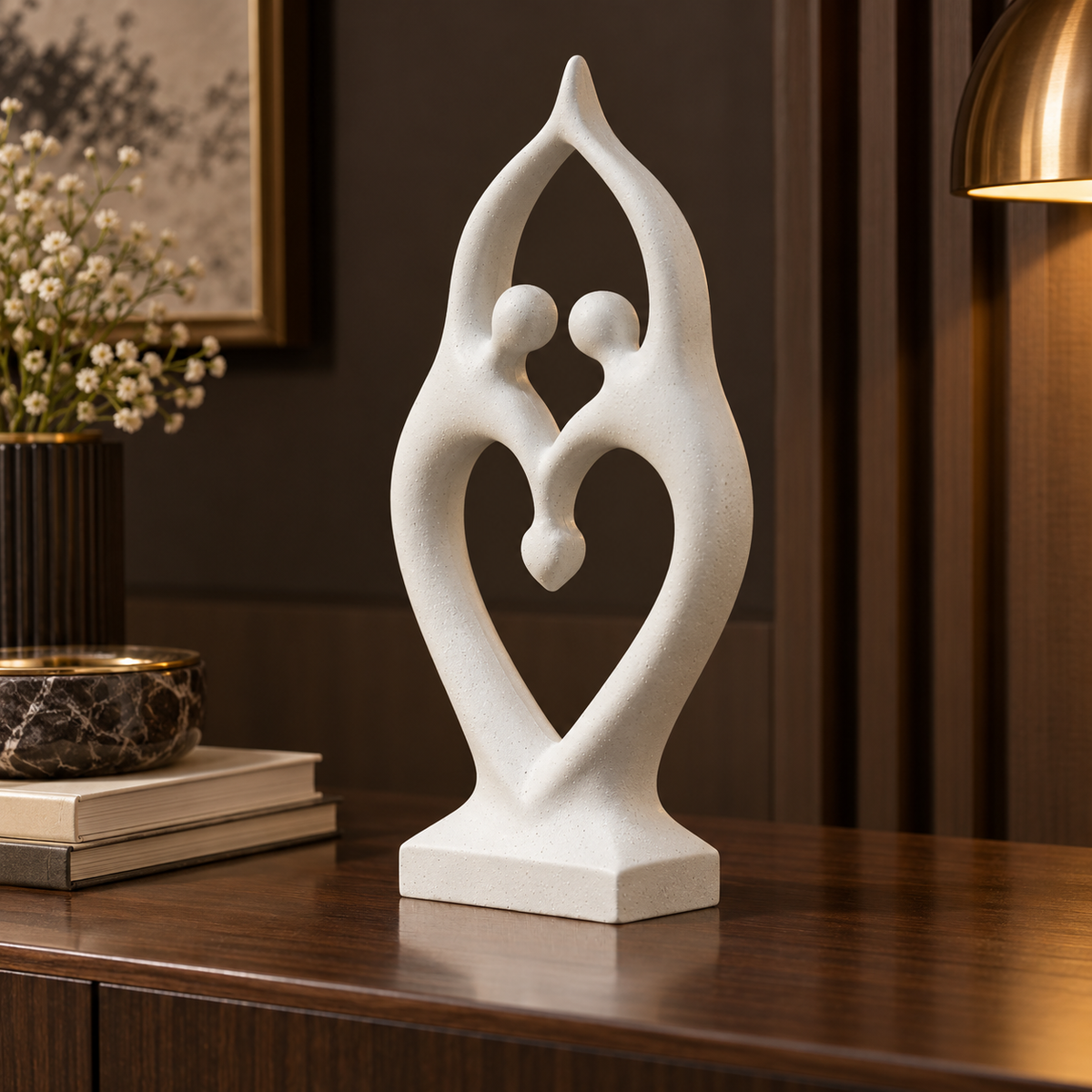 Modernist Dancing Couple Heart Sculpture