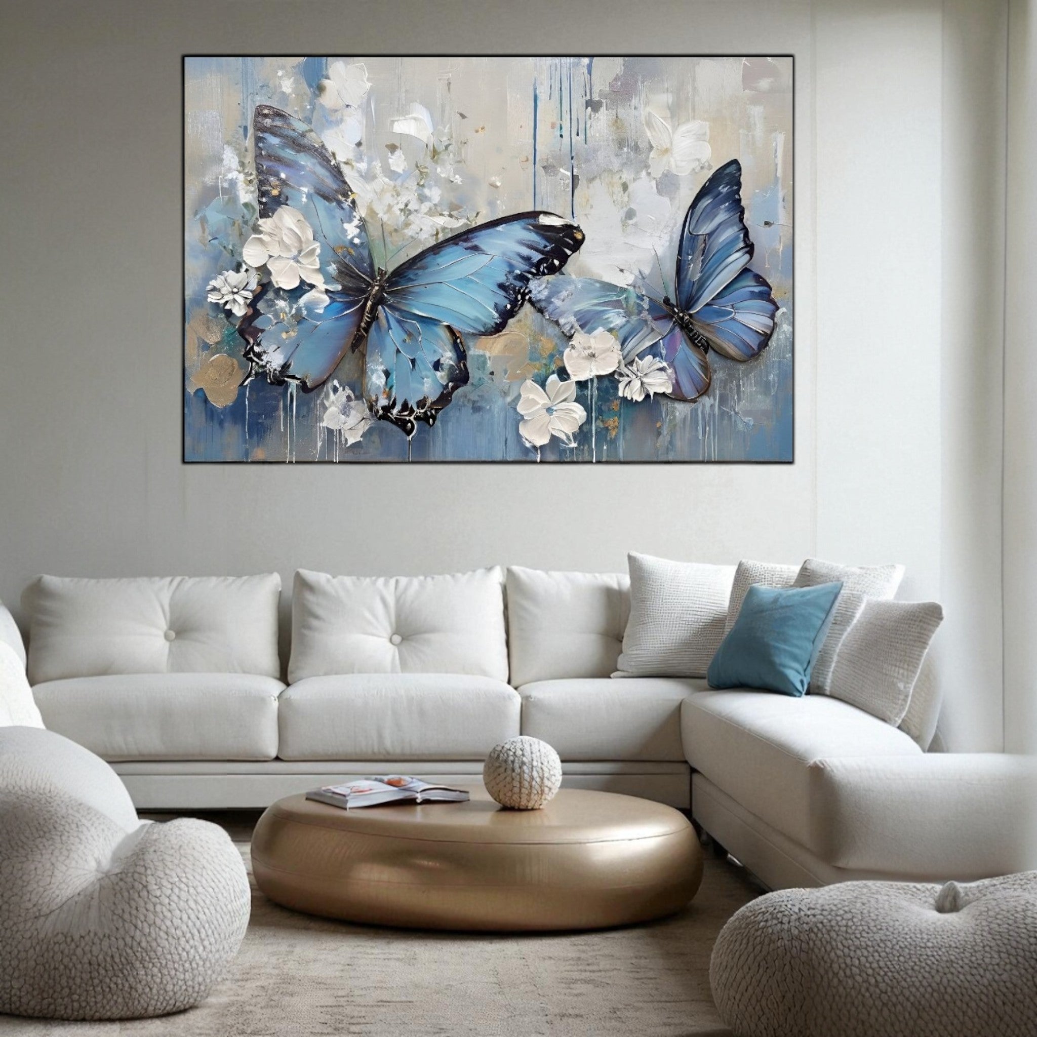 Azure Majesty – Luxury Butterfly Wall Art