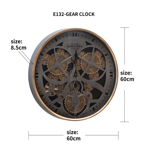 Decorative Gear Clock – 60cm Classic Old Town Design