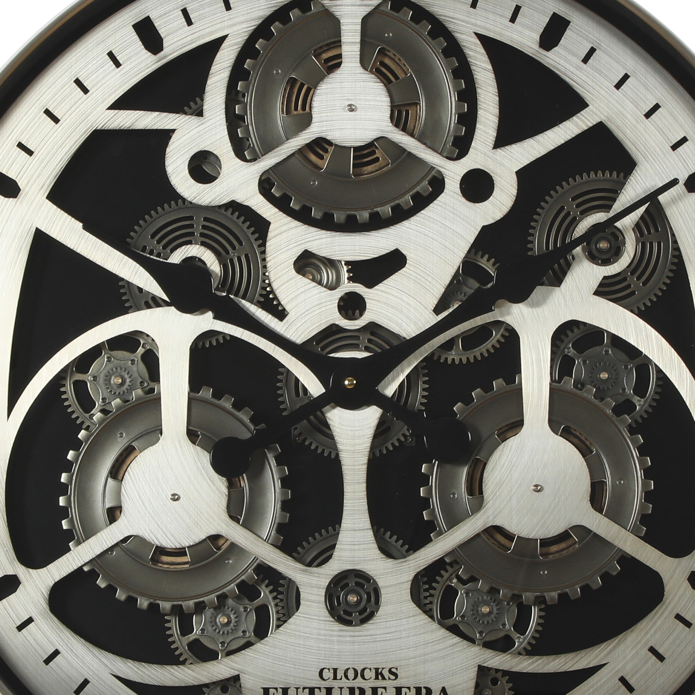 Futuristic Gear Wall Clock – 60cm Sleek Metallic Design