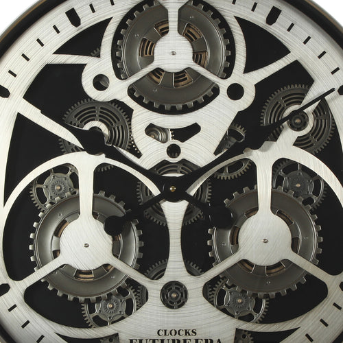 Futuristic Gear Wall Clock – 60cm Sleek Metallic Design