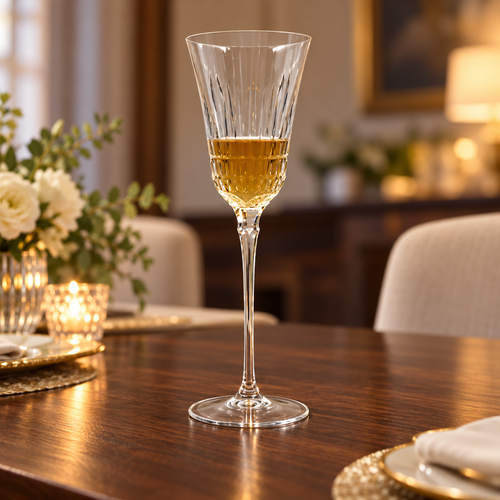 Vintage Cut Crystal Champagne & Wine Glass Set of 4