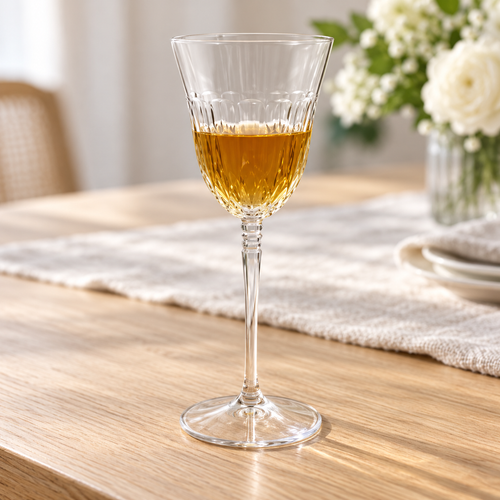 Ribbed Crystal Wine & Water Goblet Set 6 Pcs Set