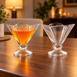 Fluted Glass Ice Cream & Dessert Sundae Cup 3 Piece Set