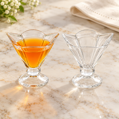 Fluted Glass Ice Cream & Dessert Sundae Cup 3 Piece Set