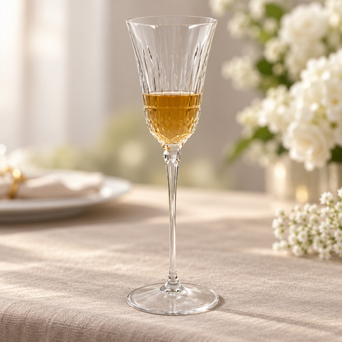 Vintage Cut Crystal Champagne & Wine Glass Set of 4