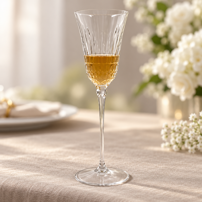 Vintage Cut Crystal Champagne & Wine Glass Set of 4