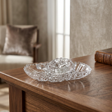 Pristine Crystal Glass Tortoise & Wave Dish Showpiece Set
