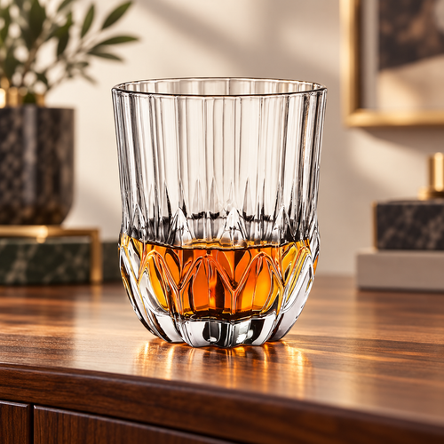 Modern 6-Piece Fluted Whiskey and Water Glass Tumblers
