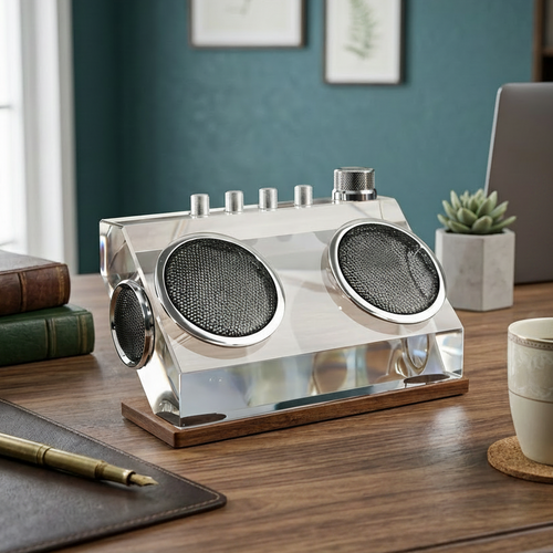 Luxury Crystal Glass Speaker Showpiece
