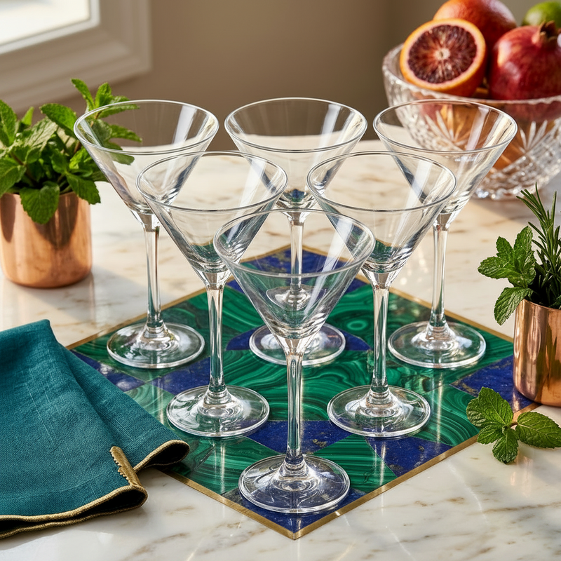 Minimalist Conical Martini Glasses Set of 6