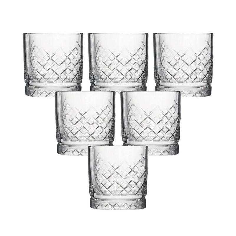 Vintage Diamond Cut Glasses Set of 6