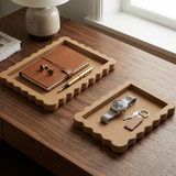 Scalloped Valet Tray & Desk Organizer Set