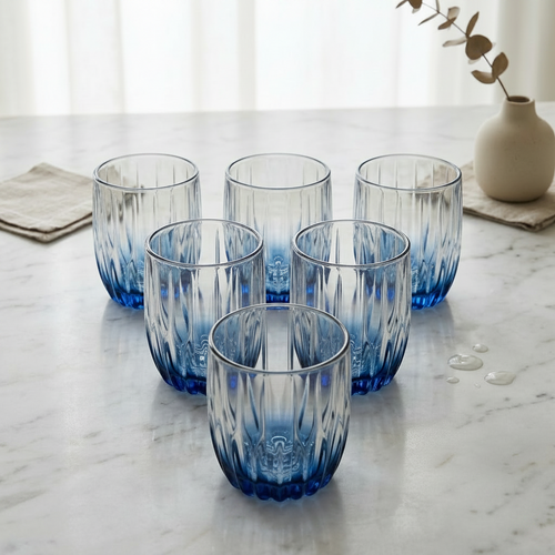 Aurelia Liquid Flame Textured Glasses Set of 6