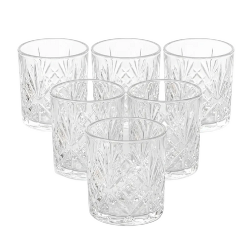 Crystal Cut Whiskey Glasses Set of 6