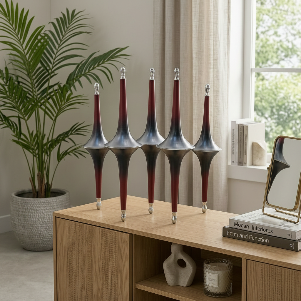 Modern Spindler Decor Sculpture Set of 5