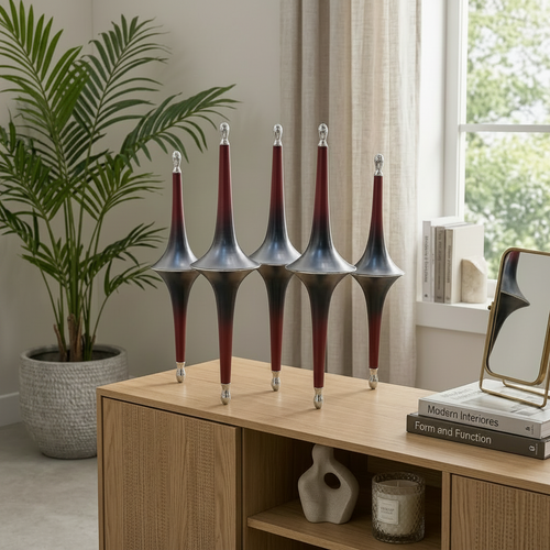 Modern Spindler Decor Sculpture Set of 5