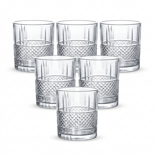 Classic Grid Whiskey Glasses Set of 6