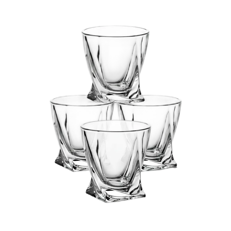 Twisted Cut Whiskey Glasses Set of 6