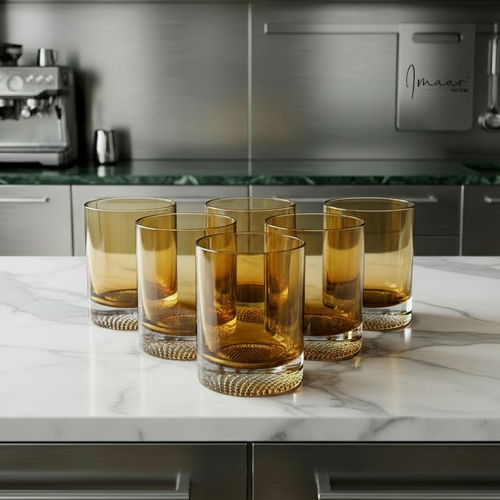 Elegant Amber-Tinted Glasses Set of 6