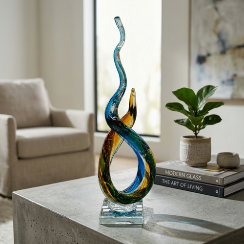 Imperial Glass Abstract Flame Sculpture