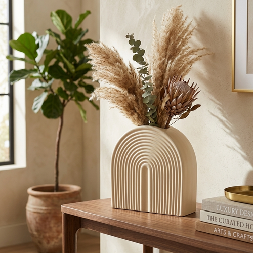 Minimalist Ceramic Arch Rainbow Vase