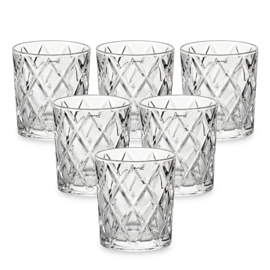 Premium Diamond Cut Glasses Set of 6