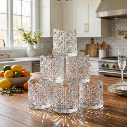 Luxury Cut Whiskey Glasses Set of 6