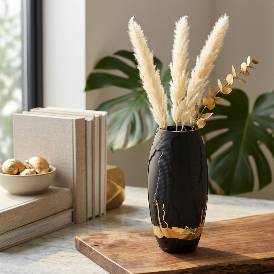 Gold Textured Artisan Vase